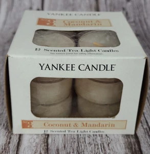 Yankee Candle 12 Duftteelichtkerzen No.3 Coconut & Mandarin Neu geöffnete Box - Bild 1 von 5