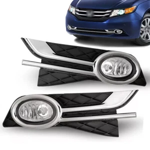Fog Lights Smoke Lens For 2014 2015 2016 2017 Honda Odyssey Lamps+Switch+Bezels - Picture 1 of 10