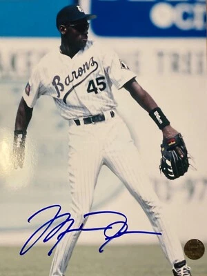 Hand SIGNED Michael Jordan 8x10 Photo w/COA - Birmingham Barons Minor League !! - Image 1 of 4