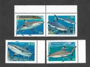 Sharks Fish Cocos( Keeling islands) mnh set - Picture 1 of 1