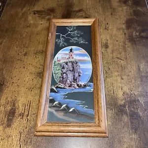 Faro di Splitrock - Dipinto ad olio - 9”x4,5” - Minnesota - Sembra firmato e numerato - Foto 1 di 2