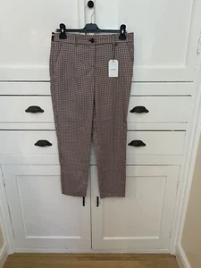 Tom Tailor At Asos Red Check Straigh Leg Cigarette Trousers BNWT RRP £53.99 (P84 - Picture 1 of 6