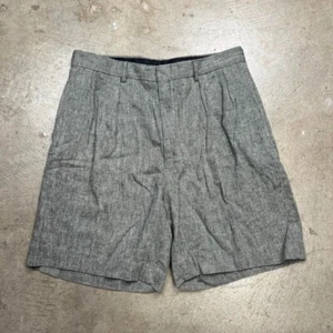 Vintage 80s Polo Ralph Lauren linen shorts pleated herringbone - Picture 1 of 6