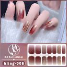 Glittering French Nail Decals Waterproof Gel Full Nail Wraps  Salon