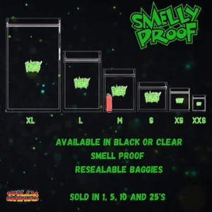 SMELLY PROOF BAGS BAGGIES Food Bag Smell Grip Zip lock XXS XS S M L XL - Picture 1 of 18