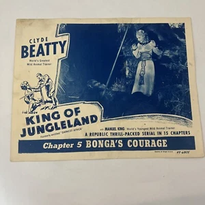 CLYDE BEATTY KING OF JUNGLE LAND  LOBBY CARD- ORIGINAL 11x14- 1949 - Picture 1 of 9