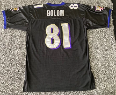 NFL Baltimore Ravens Anquan Boldin 81 Reebok Black Sewn Jersey Men 50 Cover