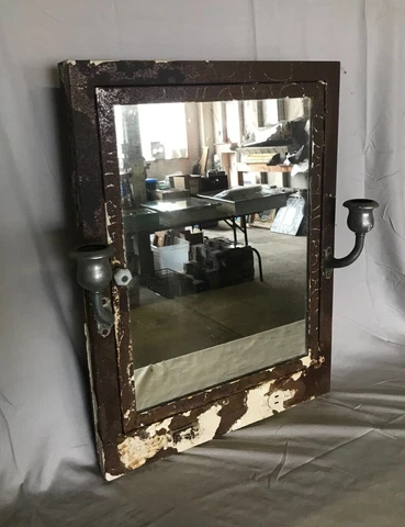 Mid Century Metal Recessed Medicine Cabinet Chrome Sconces Old Hotel VTG 494-23B Cover