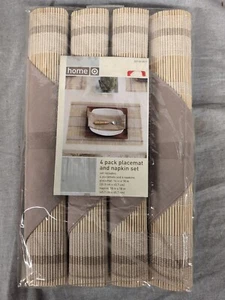 HOME Target Paquete de 4 juegos de manteles y servilletas de bambú tostado/beige 14" x 18" - NUEVO - Imagen 1 de 6