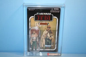 STAR WARS 2012 AFA BEWERTET NEUWERTIG AUF KARTE TVC PFLAUMENGESICHT (ORRIMAARKO) FIGUR WAFFE - Bild 1 von 11