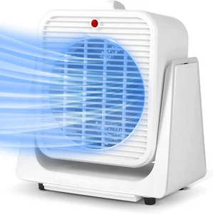 Heater and Fan Combo for Desk, 2 in 1 Heater Fan W/Fast Heating & Fan Modes, 45° - Picture 1 of 7