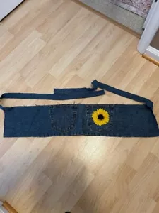 Denim Apron front pockets Cottage Boho New Handmade - Picture 1 of 1