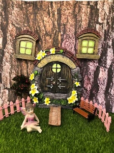 9Pcs Fairy Garden Accessories Kit Glow in the Dark Door Windows Outdoor Decor - Picture 1 of 16