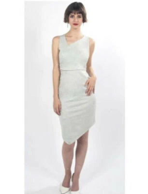 Betabrand 女式连衣裙 XL 码无汗银色闪亮鸡尾酒礼服 — 第 1/4 张图片