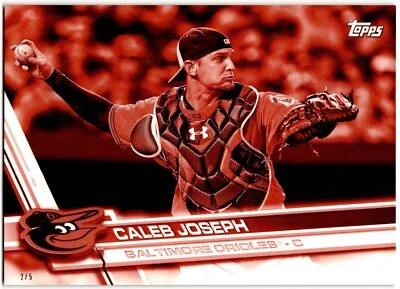 2017 Topps Red Jumbo 5x7 Caleb Joseph 2/5 Baltimore Orioles #BAL-3 - Image 1 of 2