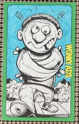 CHRIS MEEKS SKETCH CARD 2022 WONKY ADS - WACKY PACKAGES SP (1/1) OVERSIZED JUMBO - Image 1 of 3