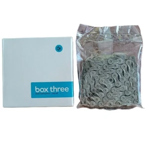 BOX THREE PRIME 9 126 link BMX Racing Bicycle Chain 1/2" X 3/32" POLISHED GREY - Picture 1 of 2
