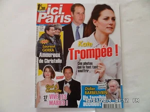 ICI PARIS N°3570 4 DECEMBRE 2013 KATE MIDDLETON LAURENT GERRA BARBELIVIEN F56 - Imagen 1 de 1