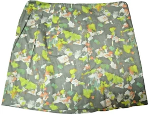 J. Crew Damen Rock Grau Bedruckt Baumwollsatin Mini Aquarell Größe 8 Neu - Bild 1 von 9