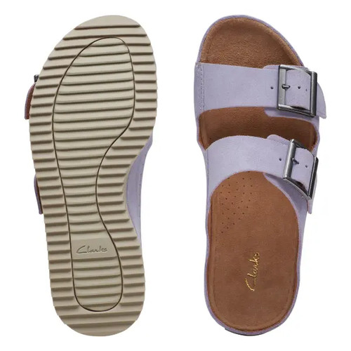 Sandali Clarks donna BROOKLEIGH SUN scamosciati lilla nuovi con scatola