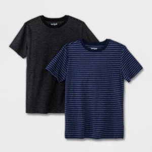 Pack of 2 - Cat & Jack T-Shirt Boys Strip Crew Neck Pullover Cotton, Size XL - Picture 1 of 3