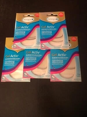 Lote de 5 pares de plantillas de bola de pie ultra delgadas Amope GelActiv para mujer Foto 1 de 4