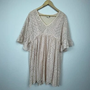 Vestido Babydoll Anthropologie Akemi + Kin Melocotón Ojales Talla 0 Boho Festival de Hadas - Imagen 1 de 6