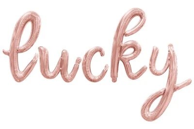 Estandarte globo con letras de escritura cursiva LUCKY - Decoraciones de fiesta del día de San Patricio Foto 1 de 4