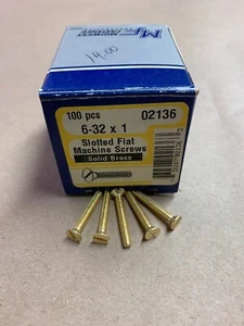 100 Stück 6-32 x 1 Flachmaschinenschrauben mit Schlitz - Bild 1 von 1