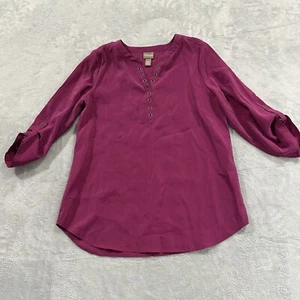 Chico's Langarm Oberteil Bluse Damen Gr. 1 Vintage Y2K Bluse Mom Rosa Modal - Bild 1 von 7
