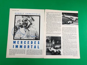 1961 MERCEDES BENZ RUDOLF CARACCIOLA ORIGINAL PRINT AD 5 PAGE ROAD TEST PRINTED - Picture 1 of 3
