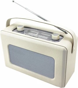 Radio de maleta retro Soundmaster TR-85 beige FM/MW, cinta de cuero - Imagen 1 de 1