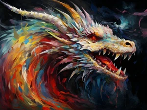 Creative Majestic Dragon Canvas Art Home Decor Wall Art Prints Poster Painting - Picture 1 of 7