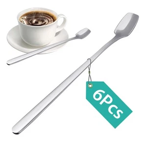 6 PCS Coffee Spoons Set, Dessert Spoon, Iced Tea Long Handle, Small Teaspoons... - Picture 1 of 7