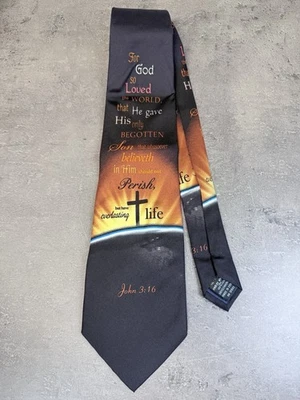 Corbata de seda para hombre Eagle Wings John 3:16 cruz cristiana iglesia religiosa Foto 1 de 4