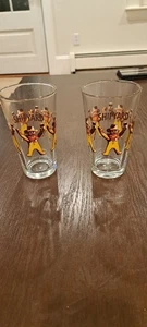 PAIR EUC Shipyard Brewing Gingerbread Man Beer Glass Pint Wraparound Portland ME - Picture 1 of 3