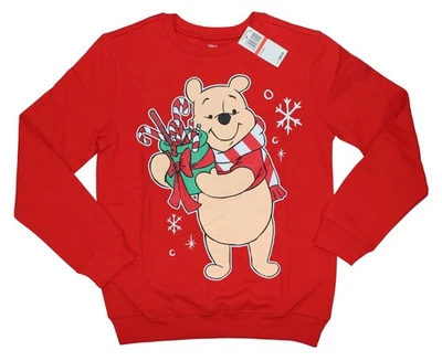 Disney Winnie the Pooh Hybrid Apparel Christmas Theme Women's Sweatshirt NWT Red - Image 1 of 3