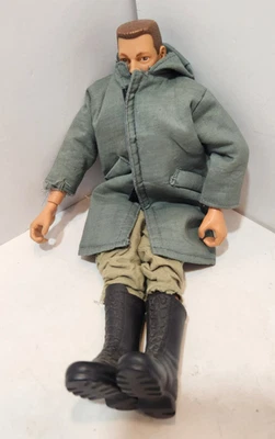 Hasbro 1996 articulado GI Joe con cicatriz en la cara cabello castaño con abrigo botas pantalones Foto 1 de 4