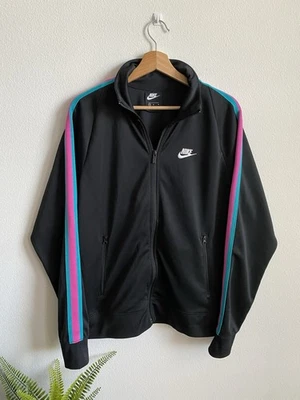 NIKE Sportswear Tribute N98 Black Teal & Pink Zip Track Jacket Size M Miami Vice - Image 1 of 4