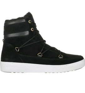 Moon Boot Mens Black Tecnica Mercury High Paris Suede Leather Faux Fur Boot 10 - Imagen 1 de 14