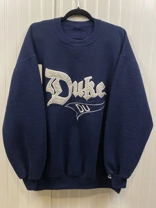 Vintage 90s Duke University Crewneck Sweatshirt Men’s XL Navy Russell Athletic - Picture 1 of 6
