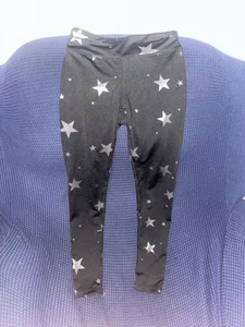 Black Yoga Pants w/ Stars. Kids Size M(10). 90 Degree by Reflex. Good Cond. - Picture 1 of 3