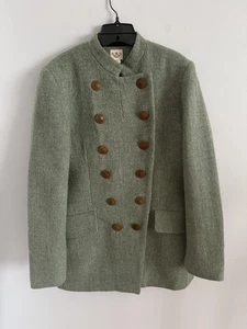 RRL Double R Ralph Lauren Jacket 100% Wool Double Breasted Green Women's Size L - Picture 1 of 8