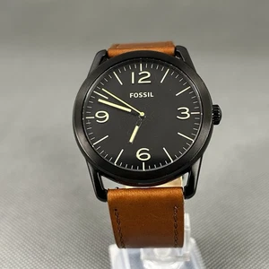 Fossil Herrenuhr BQ2305 braun Leder rund schwarzes Ziffernblatt Quarz neue Batterie Gents - Bild 1 von 17