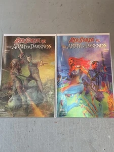 COMO NUEVO Red Sonja VS. Army Of Darkness #1 COMIC BOOK (VARIANTES DE LÁMINA) Set Horror - Imagen 1 de 3