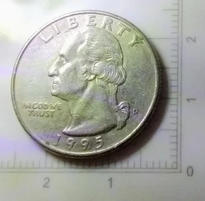 1995 D GEORGE WASHINGTON QUARTER ERROR DDO "IN GOD WE TRUST" DDR "AM" TOUCHING - Picture 1 of 9