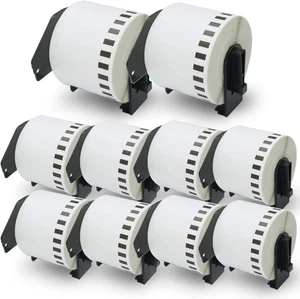 - 10 Rotoli DK-22205 Etichette a Lunghezza Continua Compatibile Con Brother, 62M - Foto 1 di 12