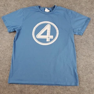 Fantastic Four First Steps Shirt Mens Large Blue Crew Neck Short Sleeve Graphic - Picture 1 of 15