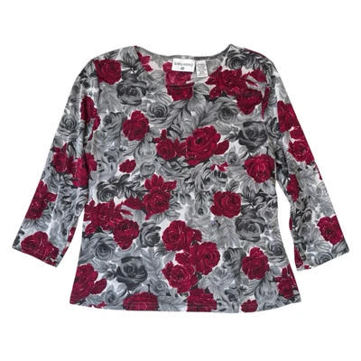 Vintage Kathy Ireland Shirt Womens Medium Floral Dark Cottagecore Whimsigoth - Image 1 of 4