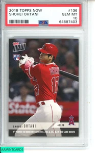 2018 TOPPS NOW SHOHEI OHTANI #136 LOS ANGELES ANGELS ROOKIE RC PSA 10 GEM MT - Picture 1 of 3